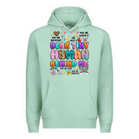 Seafoam dear tiny human behind me Premium Hoodie - Artiststas