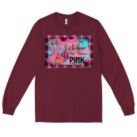 Burgundy in october we wear pink Long Sleeve Tee - JahusDesignShop