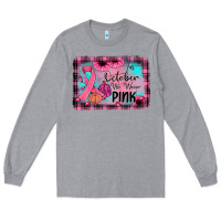 Heather Grey in october we wear pink Long Sleeve Tee - JahusDesignShop