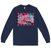 Navy in october we wear pink Long Sleeve Tee - JahusDesignShop