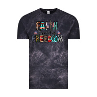 Cloud Black faith family freedom Vintage Tee - CowhideDigitalArt