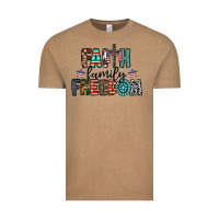 Vintage Coffee faith family freedom Vintage Tee - CowhideDigitalArt