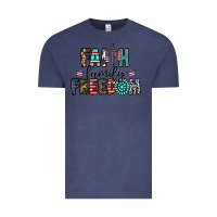 Vintage Denim faith family freedom Vintage Tee - CowhideDigitalArt