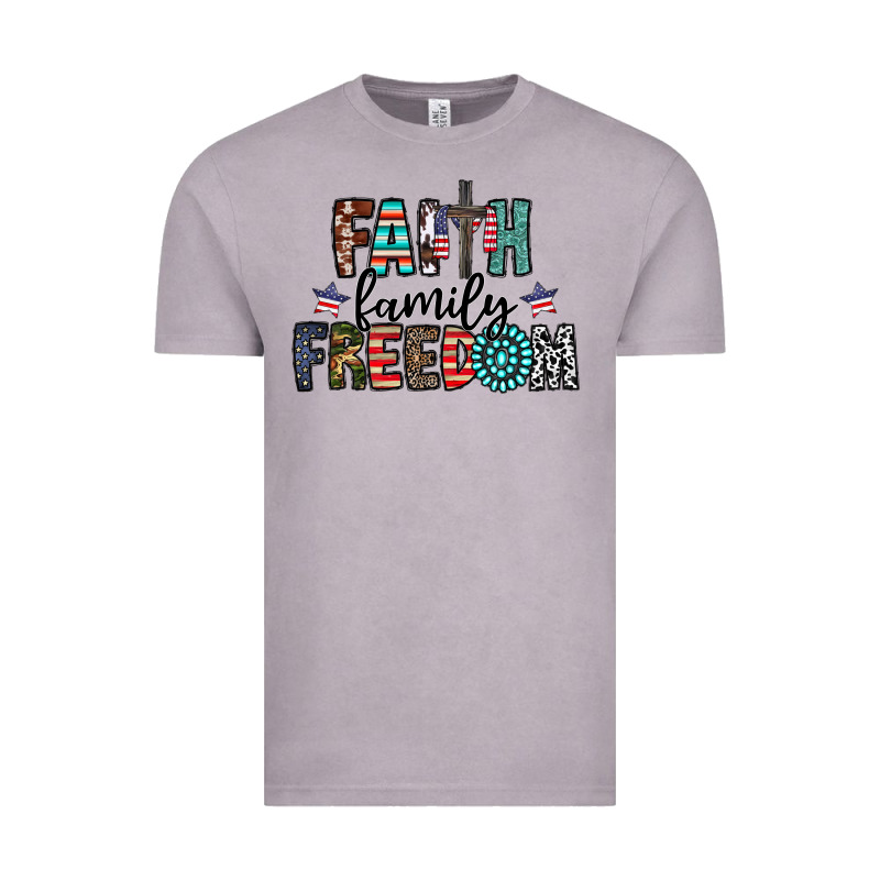 Faith Family Freedom Vintage Tee by CowhideDigitalArt | Teevron