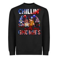 Black Chillin' with my gnomies 4th of July Heavyweight Sweatshirt - CowGirlArtShop