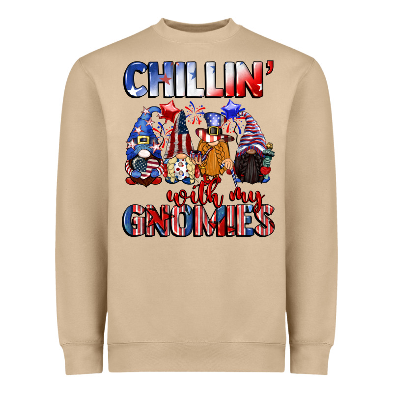 Chillin' With My Gnomies 4th Of July Heavyweight Sweatshirt by CowGirlArtShop | Teevron