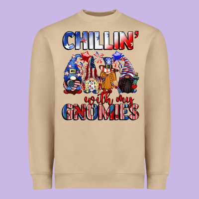 Chillin' With My Gnomies 4th Of July Heavyweight Sweatshirt Designed By Cowgirlartshop