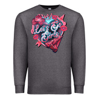 Charcoal Heather lets go girls pink Premium Sweatshirt - NancyCooperArtShop