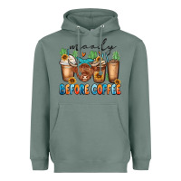 Sage moody before coffee Heavyweight Hoodie - MaliasSmallBusiness