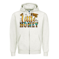 Oatmeal Heather Western Little Honey Bee Zipper Hoodie - LillyAllenDesigns