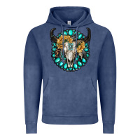 Vintage Denim gamestone with bull skull Vintage Hoodie - RanaPortraitStore