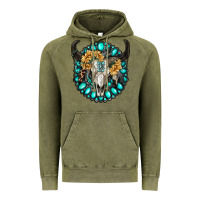 Vintage Olive gamestone with bull skull Vintage Hoodie - RanaPortraitStore