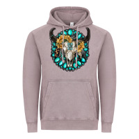 Vintage Zinc gamestone with bull skull Vintage Hoodie - RanaPortraitStore