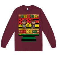 Burgundy juneteenth freedom day 12 oz can cooler (regular) 2 Long Sleeve Tee - Artiststas