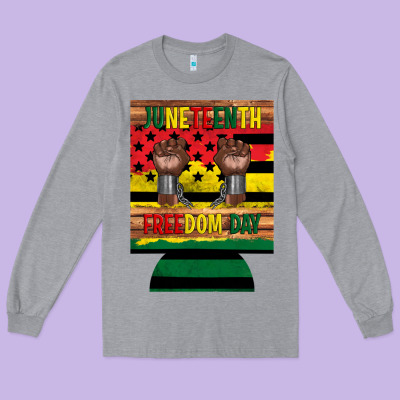 Juneteenth Freedom Day 12 Oz Can Cooler (regular) 2 Long Sleeve Tee Designed By Artiststas