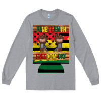 Heather Grey juneteenth freedom day 12 oz can cooler (regular) 2 Long Sleeve Tee - Artiststas