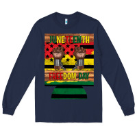 Navy juneteenth freedom day 12 oz can cooler (regular) 2 Long Sleeve Tee - Artiststas