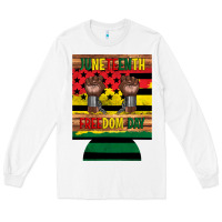 White juneteenth freedom day 12 oz can cooler (regular) 2 Long Sleeve Tee - Artiststas