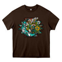 Chocolate Brown aztec moon Heavy Core Tee - SublimationCraftShop