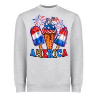 Heather Grey 4th of July America ice creams Heavyweight Sweatshirt - Neo Western