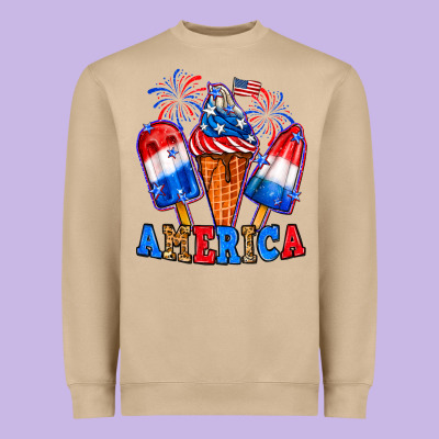 4th Of July America Ice Creams Heavyweight Sweatshirt Designed By Neo Western