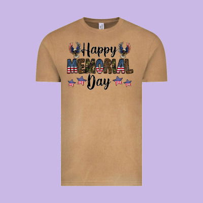 Happy Memorial Day Vintage Tee Designed By Cowhidedigitalart