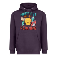Plum happiest when i'm reading Heavyweight Hoodie - MaliasSmallBusiness