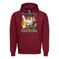 Western Life Is Better With Chickens Zipper Hoodie | Teevron