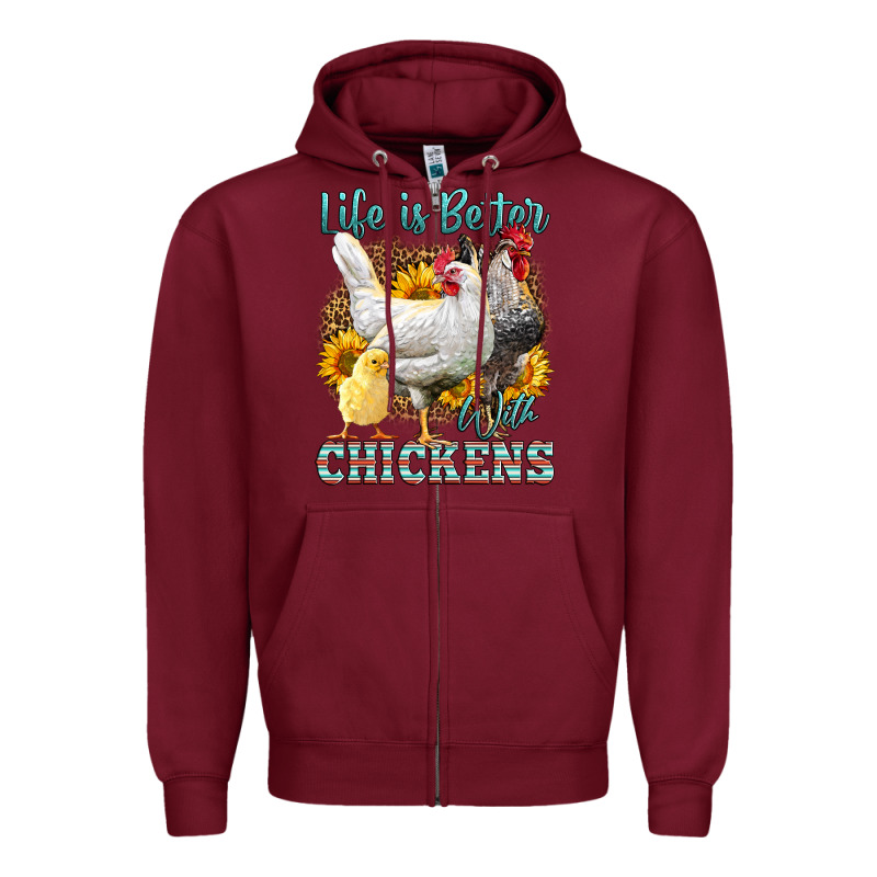 Western Life Is Better With Chickens Zipper Hoodie by LillyAllenDesigns | Teevron