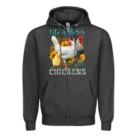 Charcoal Heather Western Life Is Better With Chickens Zipper Hoodie - LillyAllenDesigns