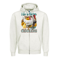 Oatmeal Heather Western Life Is Better With Chickens Zipper Hoodie - LillyAllenDesigns