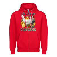Red Western Life Is Better With Chickens Zipper Hoodie - LillyAllenDesigns