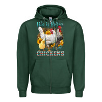Sports Green Western Life Is Better With Chickens Zipper Hoodie - LillyAllenDesigns
