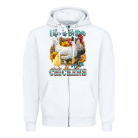 White Western Life Is Better With Chickens Zipper Hoodie - LillyAllenDesigns