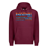 Burgundy vintage baseball Premium Hoodie - Artiststas