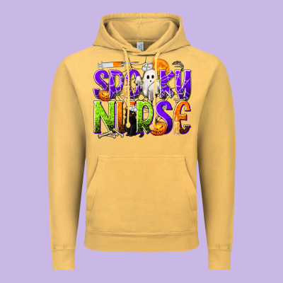 Halloween Spooky Nurse Vintage Hoodie Designed By Texasbilliewilder