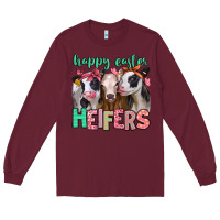 Burgundy happy easter heifers Long Sleeve Tee - Jasminsmagicworld