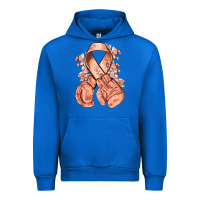 Cobalt Uterine Cancer peach ribbon with boxing gloves Urban Hoodie - NancyCooperArtShop