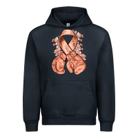 Uterine Cancer Peach Ribbon With Boxing Gloves Urban Hoodie | Teevron