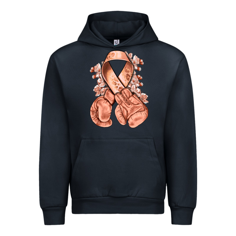 Uterine Cancer Peach Ribbon With Boxing Gloves Urban Hoodie by NancyCooperArtShop | Teevron