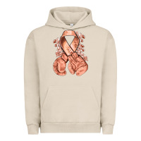Pigment French Oak Uterine Cancer peach ribbon with boxing gloves Urban Hoodie - NancyCooperArtShop