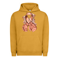 Pigment Peanut Butter Uterine Cancer peach ribbon with boxing gloves Urban Hoodie - NancyCooperArtShop