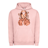 Pigment Salmon Uterine Cancer peach ribbon with boxing gloves Urban Hoodie - NancyCooperArtShop