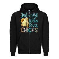 Black Western Just A Girl Who loves Chicks Zipper Hoodie - LillyAllenDesigns