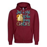 Burgundy Western Just A Girl Who loves Chicks Zipper Hoodie - LillyAllenDesigns