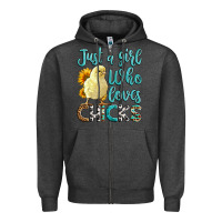 Charcoal Heather Western Just A Girl Who loves Chicks Zipper Hoodie - LillyAllenDesigns