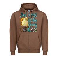 Chestnut Western Just A Girl Who loves Chicks Zipper Hoodie - LillyAllenDesigns