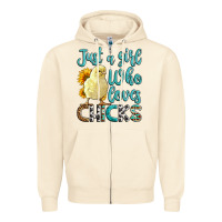 Sandshell Western Just A Girl Who loves Chicks Zipper Hoodie - LillyAllenDesigns