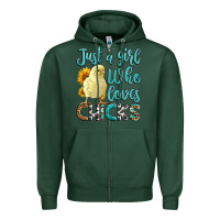 Sports Green Western Just A Girl Who loves Chicks Zipper Hoodie - LillyAllenDesigns