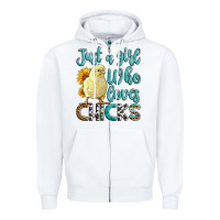 White Western Just A Girl Who loves Chicks Zipper Hoodie - LillyAllenDesigns